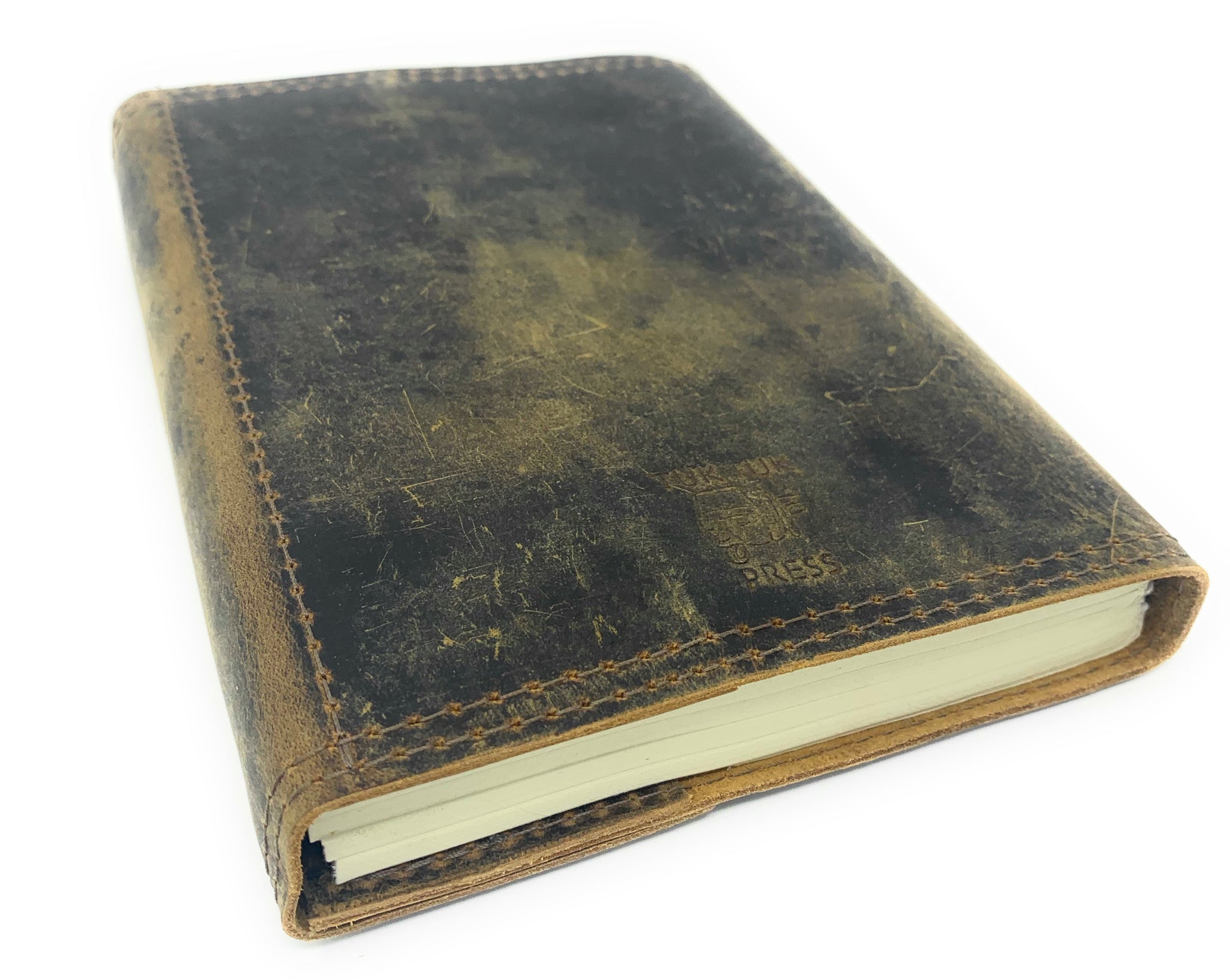 Tuk Tuk Press® Gabriel Edition, Antique Vintage Leather Journal, 200 Blank Cotton Pages